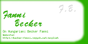 fanni becker business card